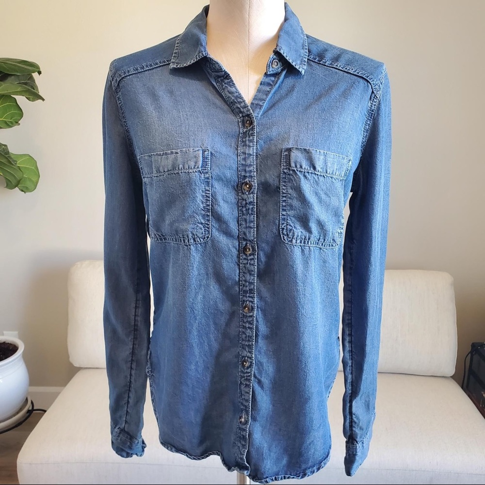 Chambray denim button up